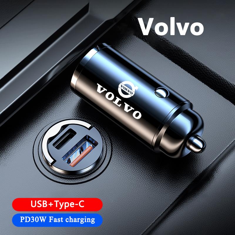 Cujgl8 Car Charger USB Type-C Fast Charging Adapter Auto Accessories For Volvo Xc60 Xc90 V40 V60 S60 V50 V90 S80 C40 XC40 V70 XC70 C30