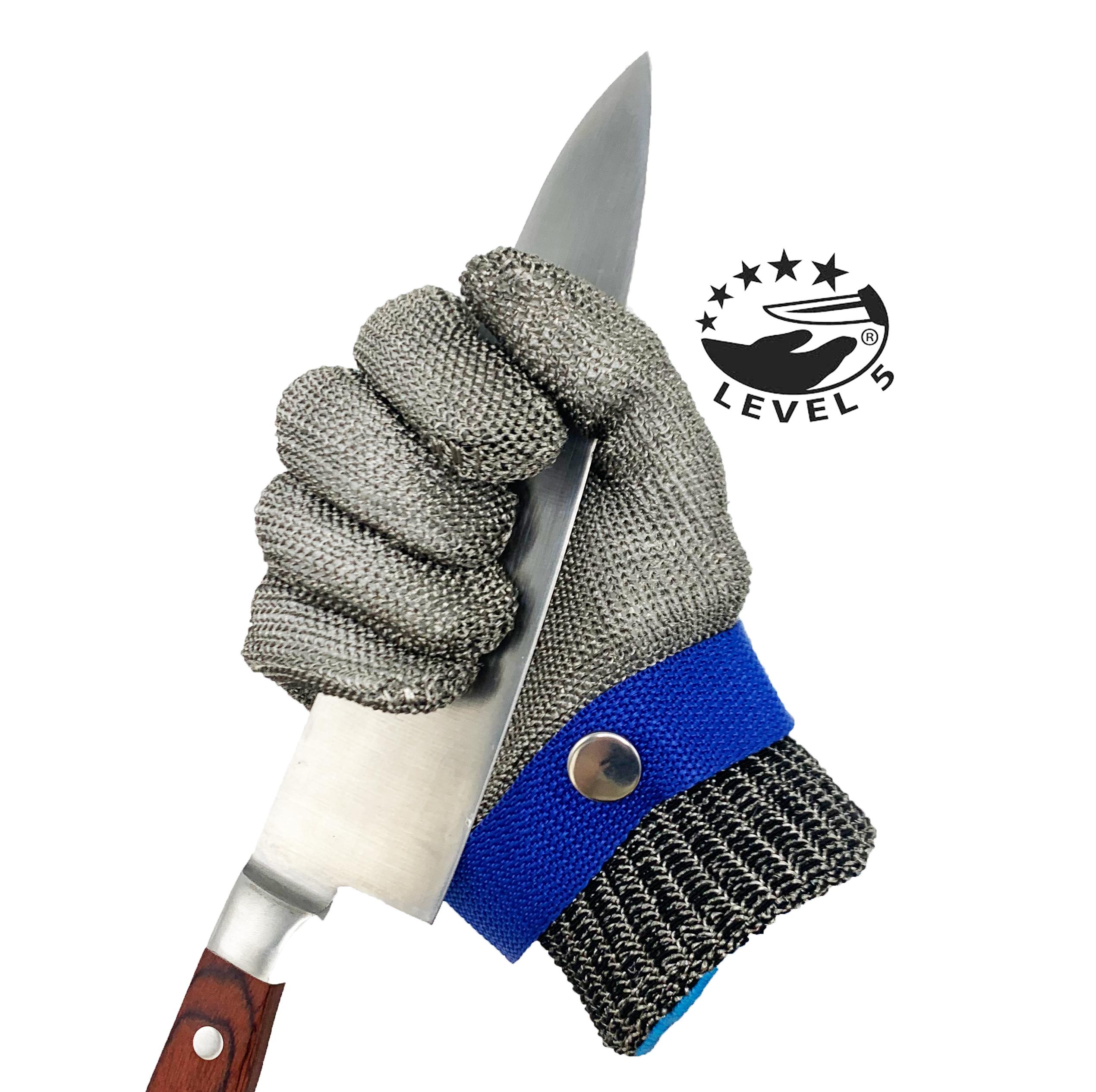 EN388 Safety 316 Iron Stainless Steel Wire Mesh Glove Food Grade Iron Metal Gloves for Cutting Kitchen Butcher Cutting Meat (Gray,Xs&Cut-Protection Gloves) серый