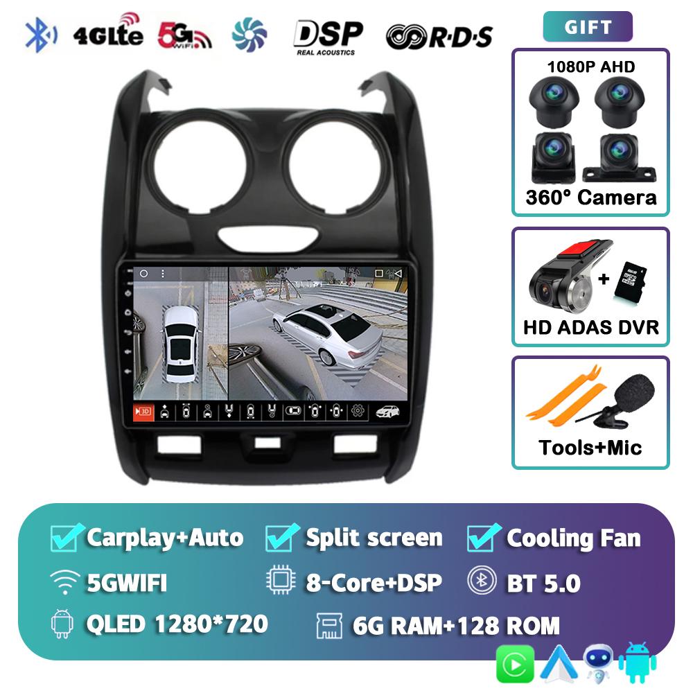 Android 14 Carplay 4G+WIFI for Renault Duster 2015 2016 2017 2018 2019 2020 DSP Car Radio Multimidia Video Player GPS Navigation