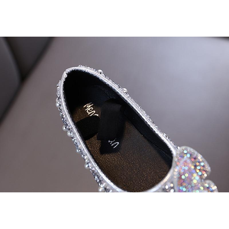 Autumn new style ladylike baby girl children's princess rhinestone single shoes leather shoes dance performance shoes