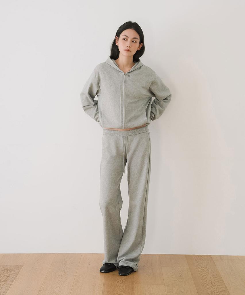 Ieoning Lace Banding Jersey Pants, Gray