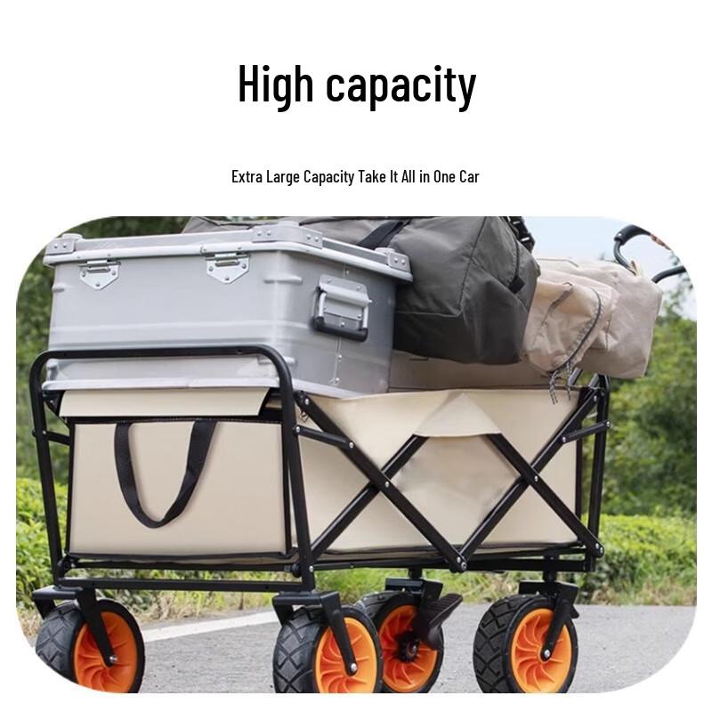 Portable Folding Outdoor Camping Cart with Off-road Wheels