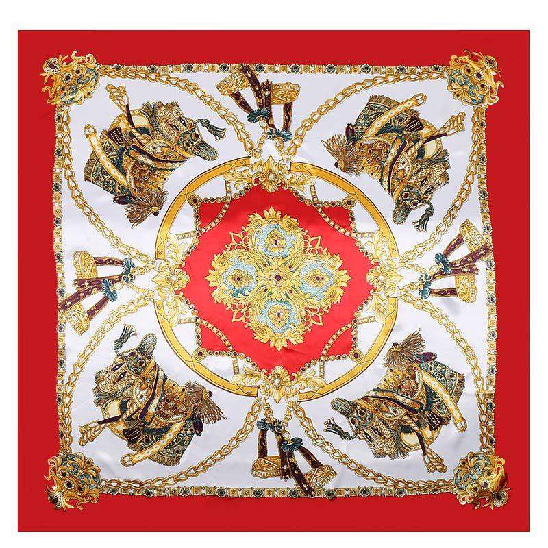 Silk Shawl Square Scarf For Women Print Headband Foulard Satin Hijab Hair Bands Neckerchief Female Head Wraps Bandana