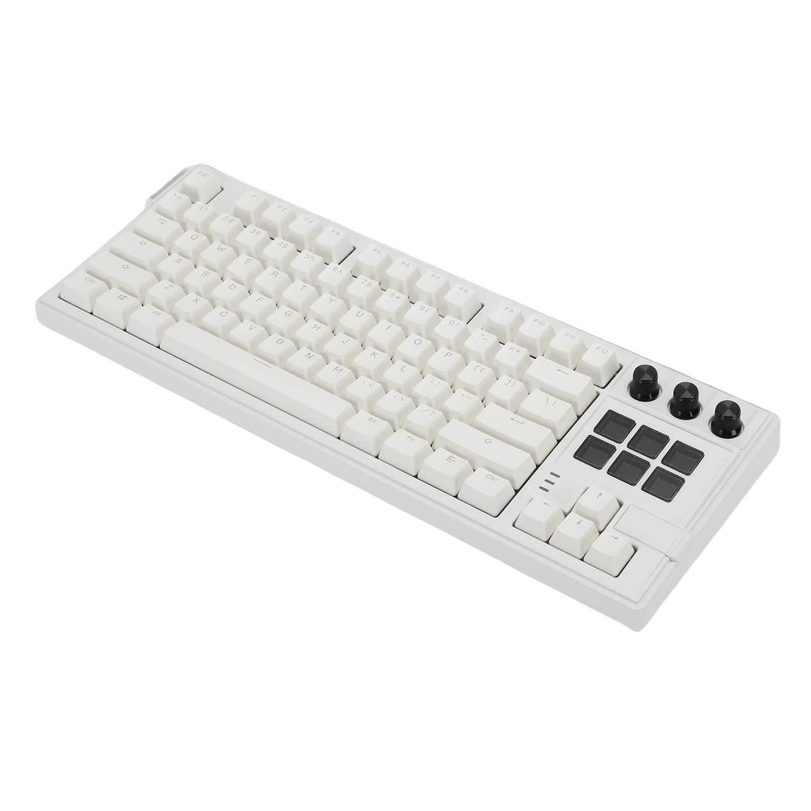 

USB Wired Mechanical Keyboard 75% 78 Key Layout 6 LCD Programmable Keys Red RGB Backlit Hot Swap Keyboard for PC Gaming