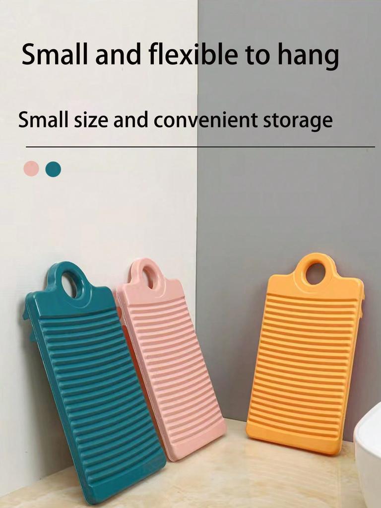 3pcsRandom Color Anti-Slip Washboard, Household Mini Hand-Held Scrub Board, Thickened Laundry Scrubber'