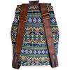 Hippie Canvas Women Backpack Purse- Boho Style Ethnic Drawstring Causal Double Shoulder Vintage Travel Daypack (Landscape), Large