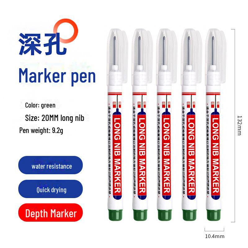 

Водостойкий маркер с длинным наконечником и масляной ручкой для деревообработки и плитки single price зелёный