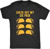 Camiseta Engraçada Taco Tuesday Check Out My Six Pack Feminina Masculina Moda Verão Casual Algodão Camisetas Gráficas Streetwear Tops Camiseta
