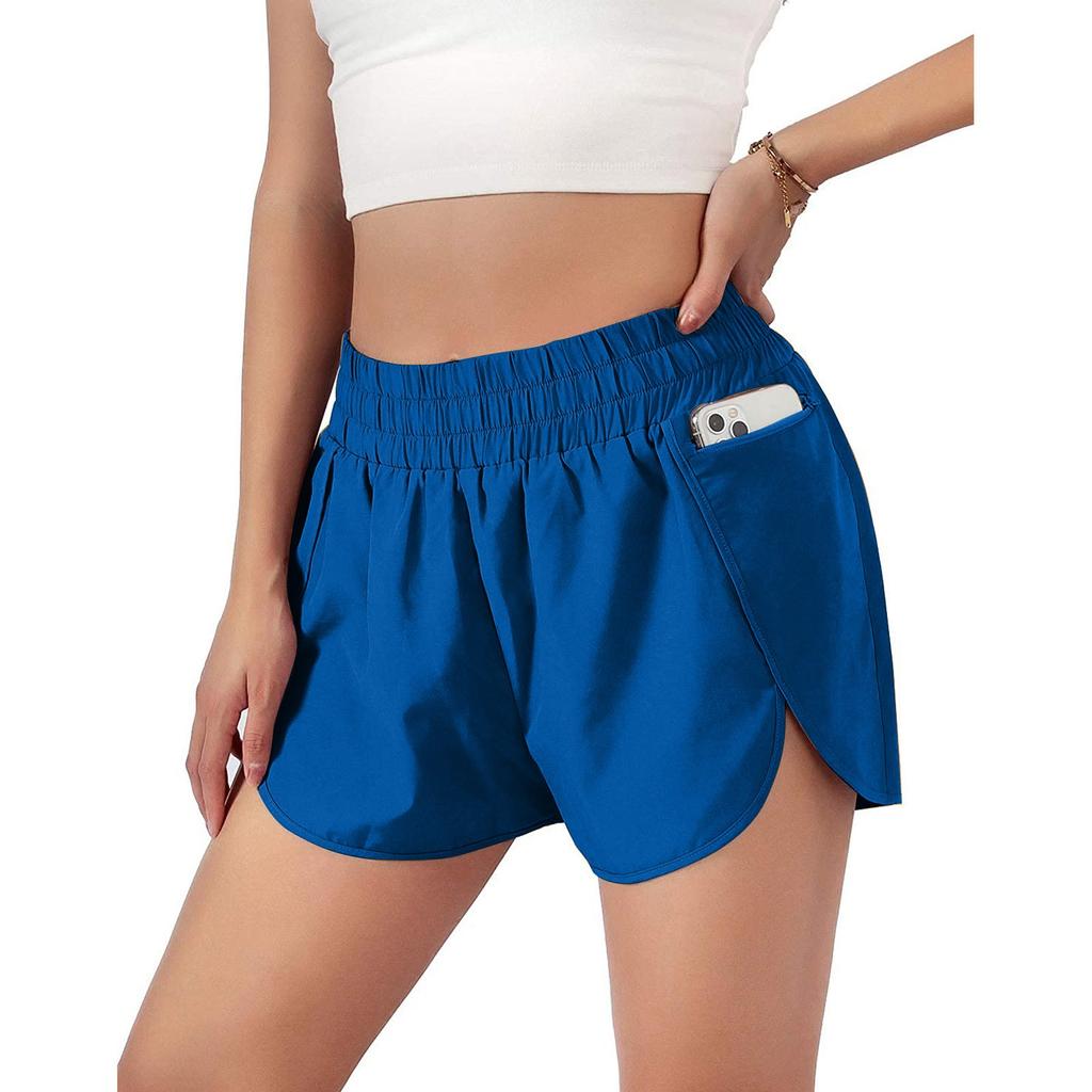 Frauen Tasche Hohe Taille Yoga Shorts Waben Spleißen Lauf Fit Heben