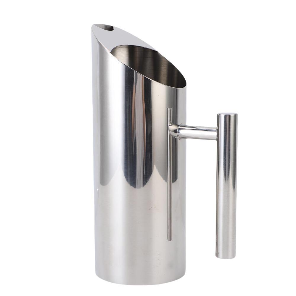 304 Stainless Steel Stainless Steel Water Pitcher 1 Liter Capacity 1L Metal Pitcher  For Bar серебряный