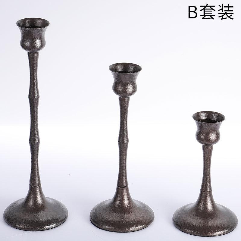 Vintage Metal Candlestick Holders 3 Pack Bronze Candle Holders for Candlesticks Antique Taper Candle Stand Candle Sticks Holder