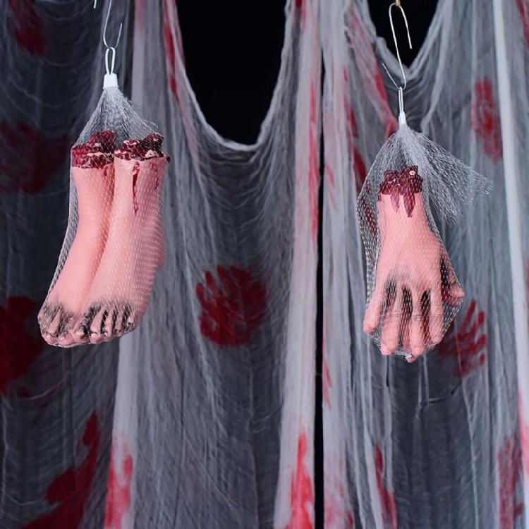 Simulation Hand Creepy Finger Foot Scary Props Halloween Party Decoration Supply