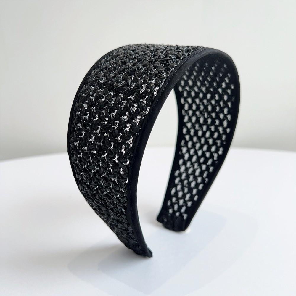 Bohemian Rattan Weaving Hairband Wide-Brimmed Braided Hair Hoop Hair Accessories чёрный