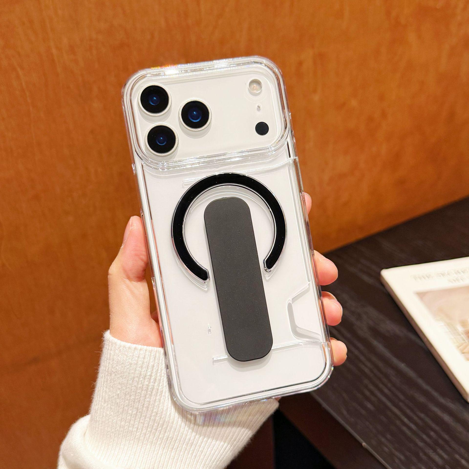 High-Transparency Magnetic iPhone 16 Pro Max Case with Stand & Card Slot iPhone 16 Pro Max