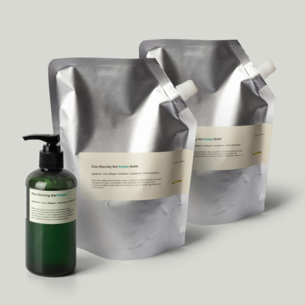 Lazy Society Cica Shaving Gel Frozen Refill Special Set  250ml Main Item+2 500ml Refills NONE