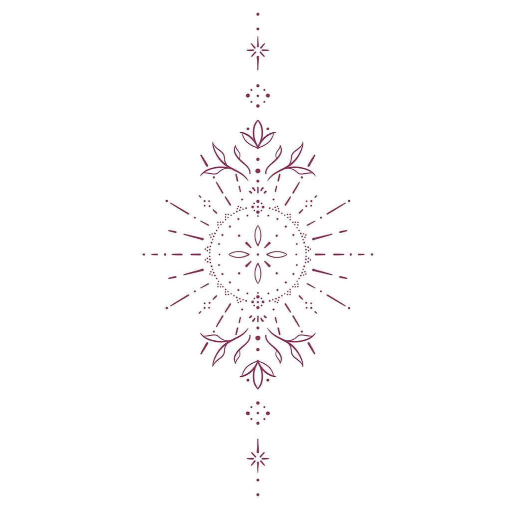 Advanced Sense Domineering Personality Thorn Totem Ribbon Sun Moon Stars Flower Lines Tattoo Sticker