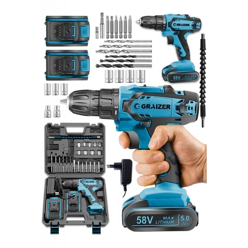 Buy Electric Drills and Perforators German Xdrive 58 V 5 Ah Impact Copper Winding Metal Gearbox