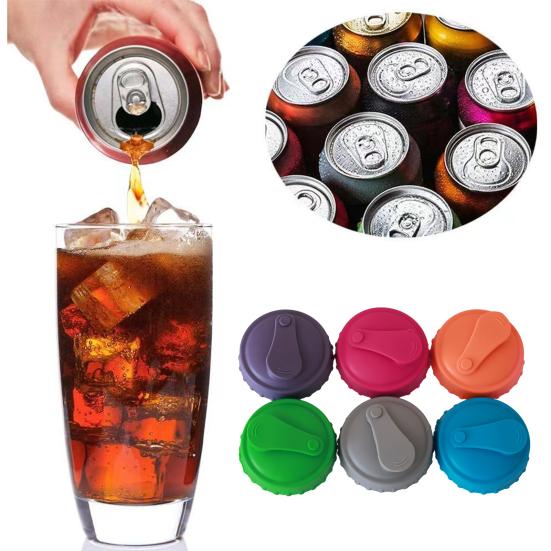 6 stk Silikon Lokk til Dåser for Brus Øl Juice Gjenbrukbar Propp for Standard Dåser Utendørs Pikniker Camping Bevarer Friskheten Beskyttende Drikkedeksel