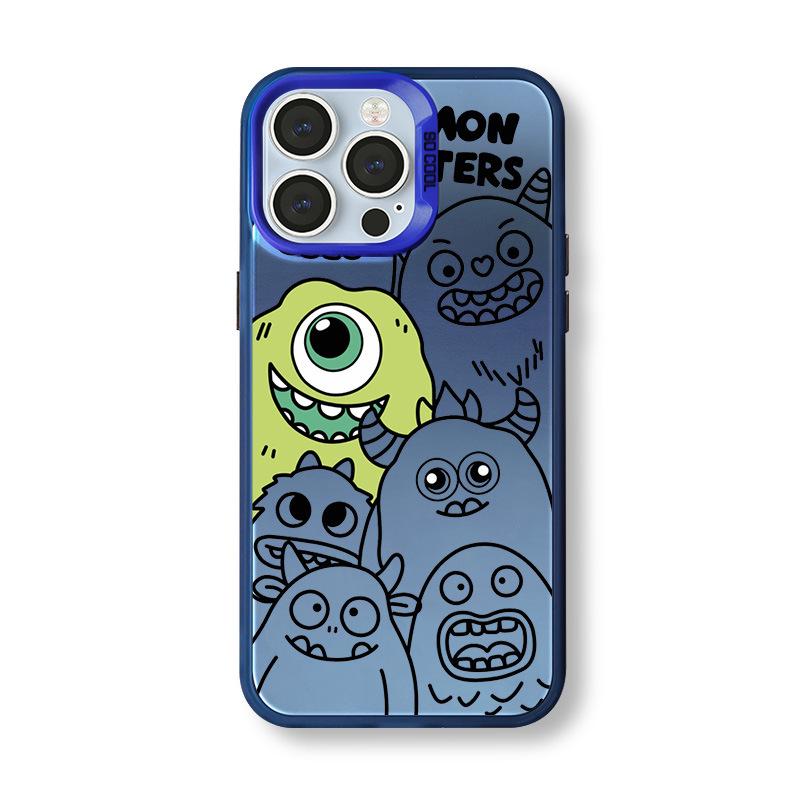 Cartoon Monster iPhone Case for iPhone 12 Pro Max To 17 - Silver, Multiple Colors Available