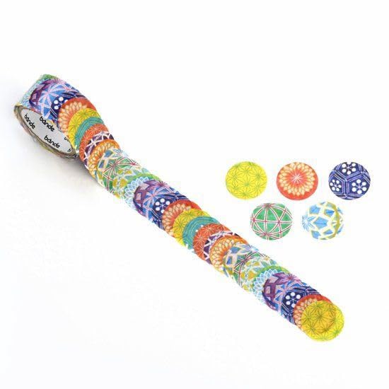 

Nishikawa Masking Temari Traditional BDA663 Communications/bande Peel-off Tape, (Japanese Ball) Design,