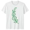 Hand Drawn Leaves TShirt Botanical Art Gardening Birthday Gift For Him And Her
