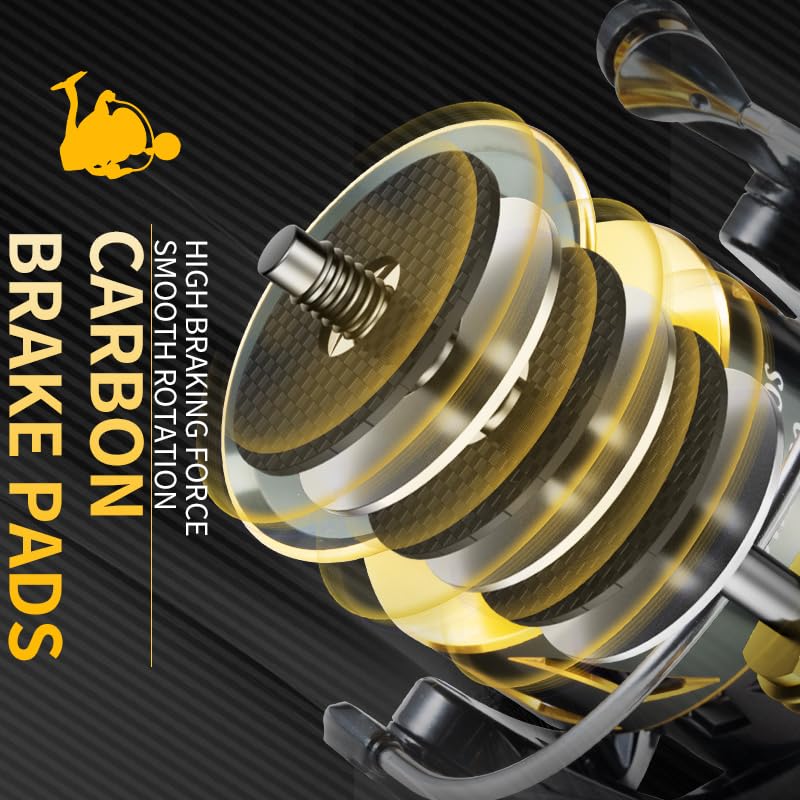 Rooblinos Saltwater Spinning Reel Metal Body Boat 18kg High Drag Power for Tuna and Shark Fishing (SW4000)