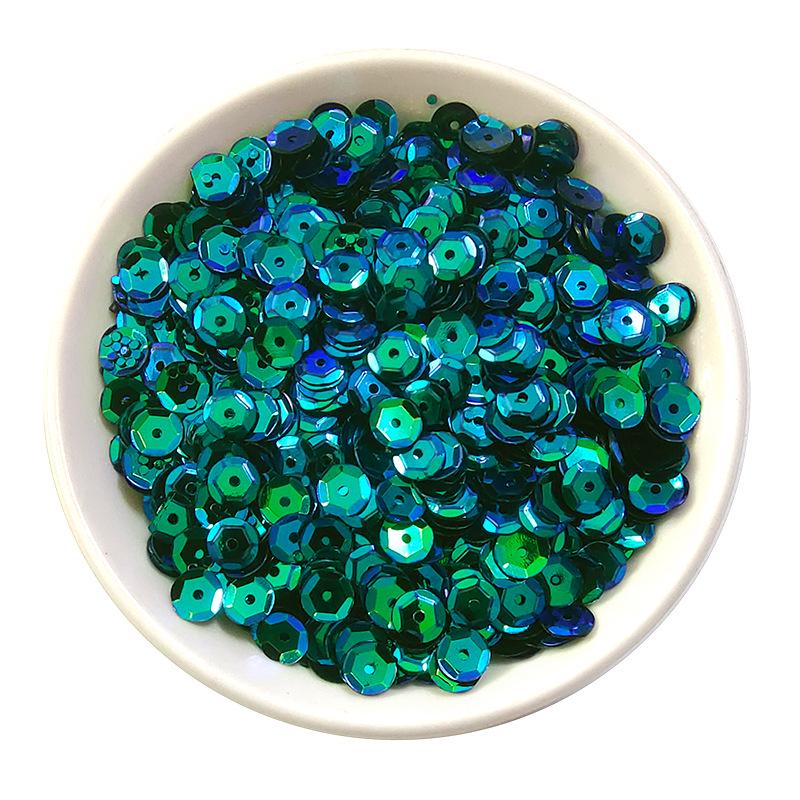 6MM Round Curved PVC Sequins with Middle Hole and Hexagonal Beads for Sewing