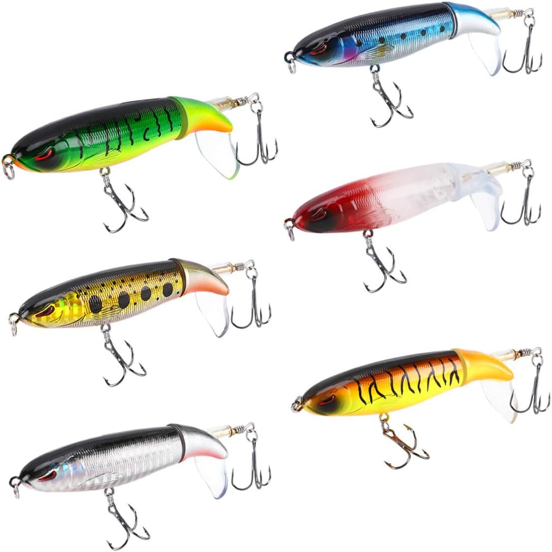 

10cm13gWave fishing lure6Set of fishing lures with rotating tail and floating design, suitable for both freshwater and saltwater 10cm13g