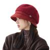 Autumn and Winter Hats for Women's Metal Label Beret Casual Fashion Versatile Painter Hat British Style Warm Hat