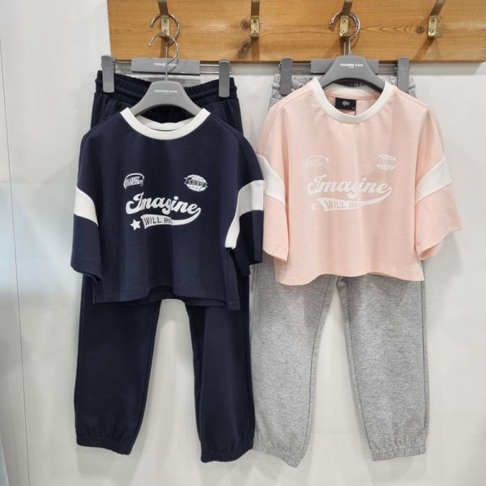 

[renoma Kids] AlTenu Junior Girls Crop Tee ElemenTary Sleeve Color T shirT Summer T shirT u2425T171 navy 11/150