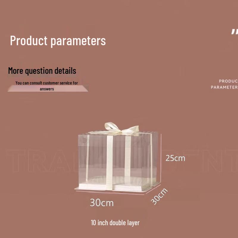 Longdai 10-Inch Double-Layer Transparent Cake Box