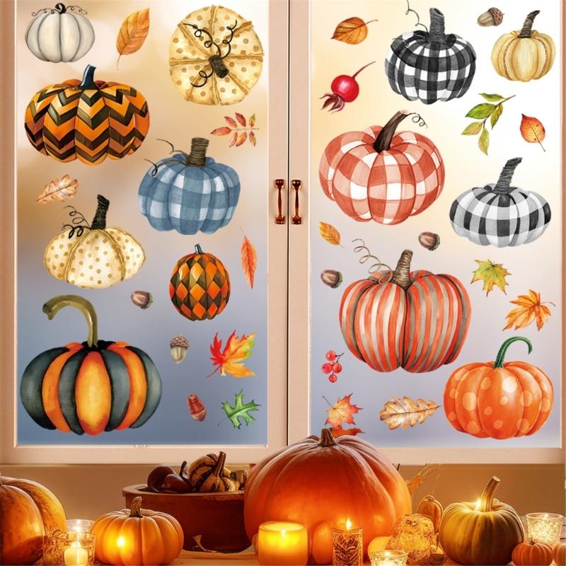 652F Repositionable Plastic Window Clings 6 Sheets Seasonal Decoration