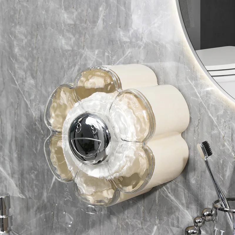 

Flower high-capacity tissue holder bathroom washcloth storage rack wall mounted toilet roll holder bathroom accessories
