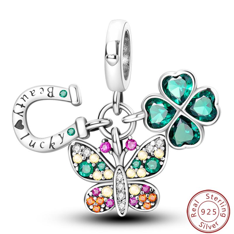 Green Series Copper Lucky Clover Avocado Cactus Spring Charms Beads 3Mm Diy Fine Jewelry Making