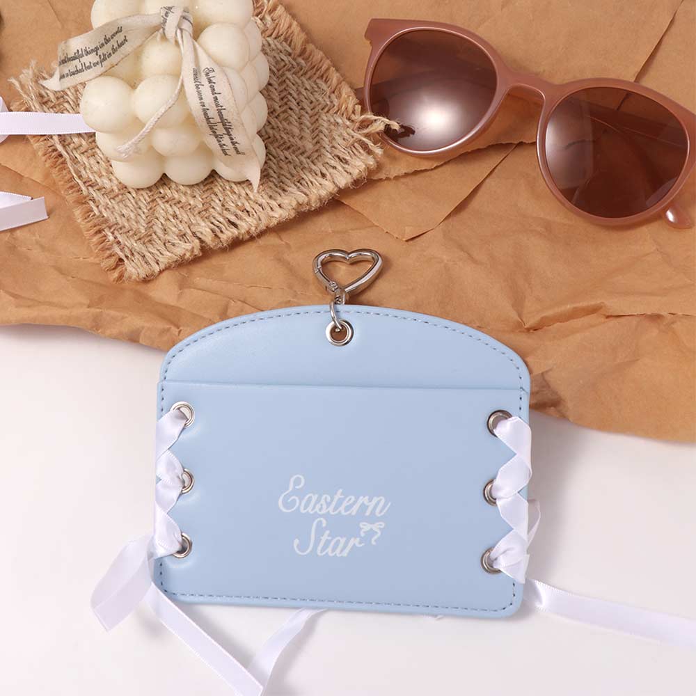 DIY PU Photocard Holder Ribbon Bus Card Holder Cute Balletcore  Photocard Holder  School