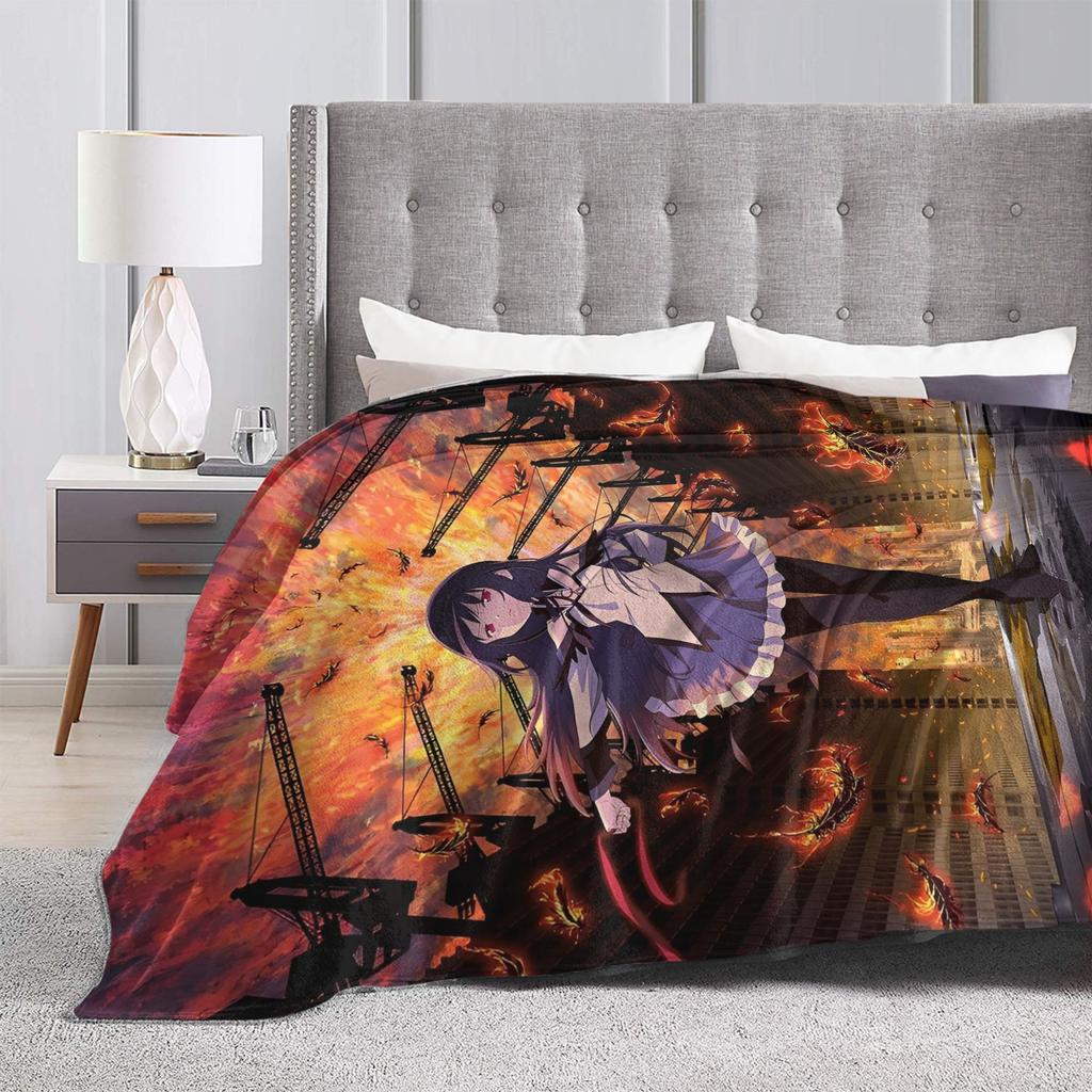 Puella Magi Madoka Magica Blanket Fleece Air Conditioning Cartoon Breathable Soft Throw Blankets for Home Plush Thin Quilt