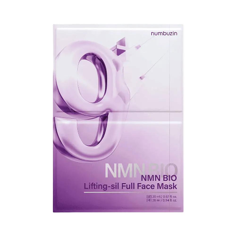 Sheet Mask Set Numbuzin No.9 NMN BIO Full Face Pack 4 Sheets, Hydration & Conditioning Full-Cover Care