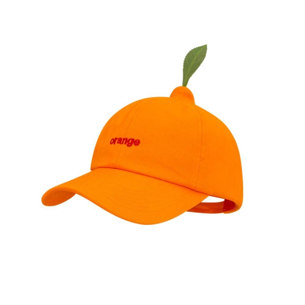 Cotton Embroidered Letter Hat Peaked Creative Orange Cap Orange Baseball Cap  Street
