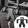 4 in 1 Car Seat Headrest Hook and Phone Stand Headrest Hanging Holder Carbon Fibre Pattern Car Rear Seat Storage Hanger