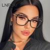  New Retro TR90 Square Women Glasses Frame Double Colors Fashion Leopard Clear Anti-blue Light Optical Eyeglasses
