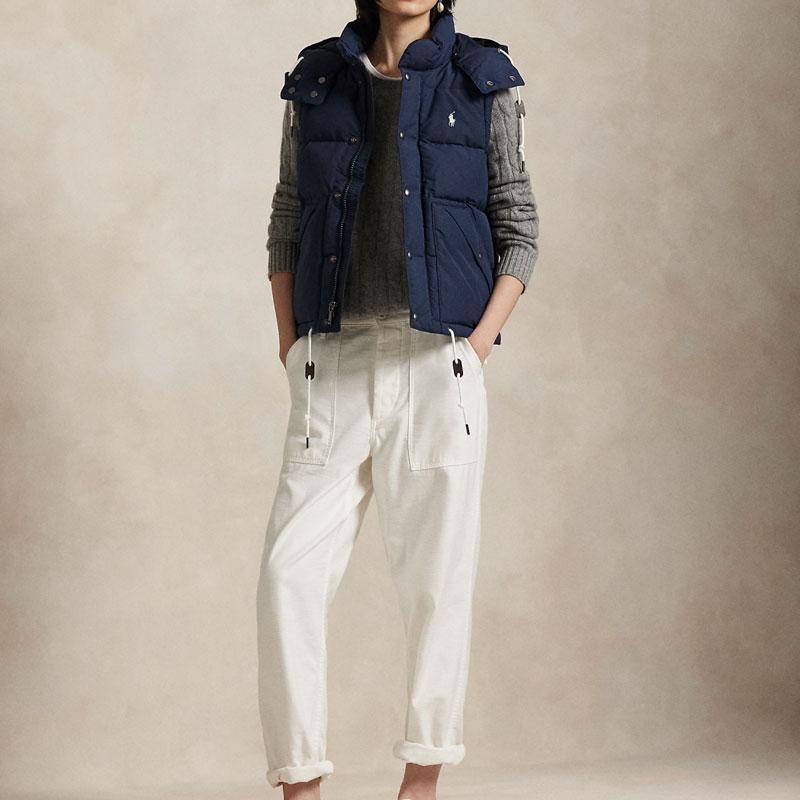 Polo Ralph Lauren FW24 Logo Embroidered Print Single-Breasted Solid Color Vest Women vest Dark-Blue WMPOOTWNN220095-410