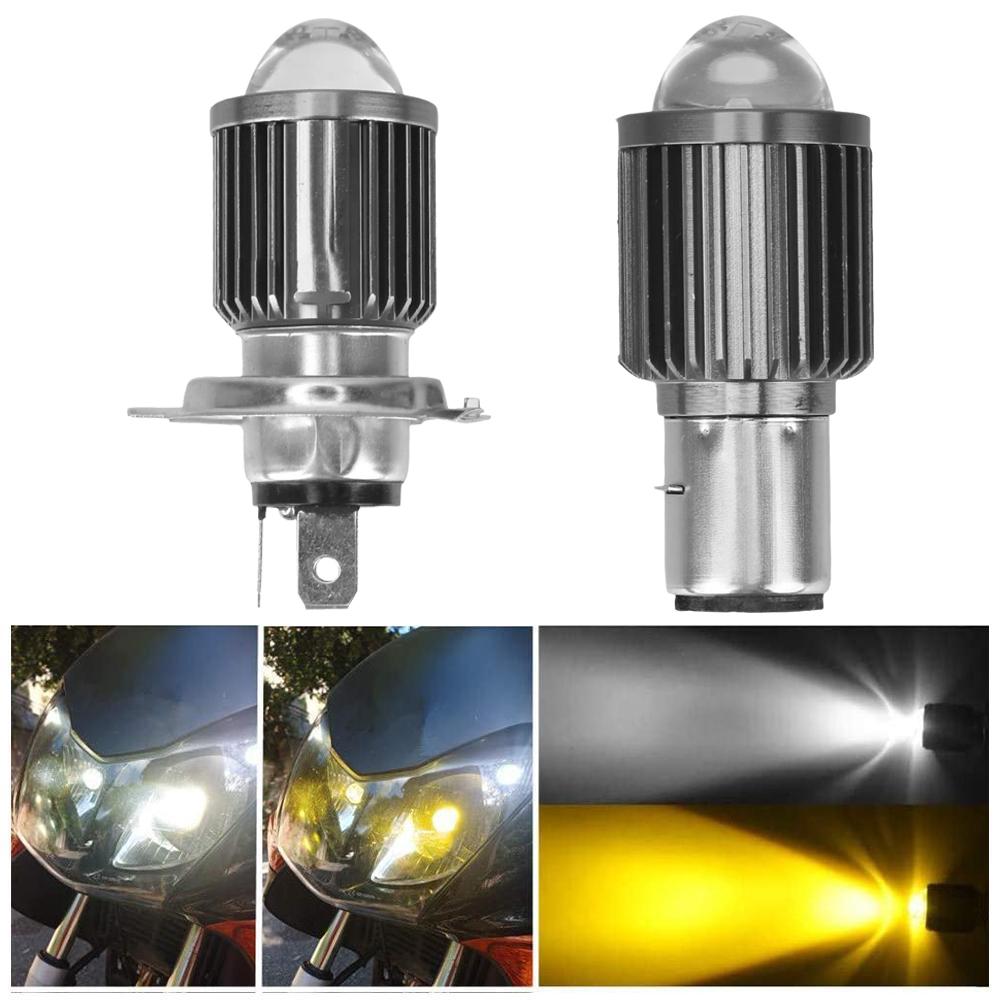 12V 1pcs Led Bulbs H4 BA20D Motorcycle Headlight CSP Chip Hi Lo Lens H4 Lamp Fog Lights Scooter Accessories Headlamp