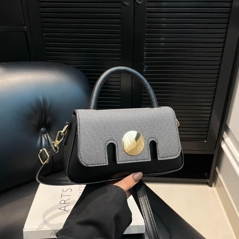 

Today s fashion solid color retro handbag women s bag 2 spring new versatile shoulder messenger bag чёрный