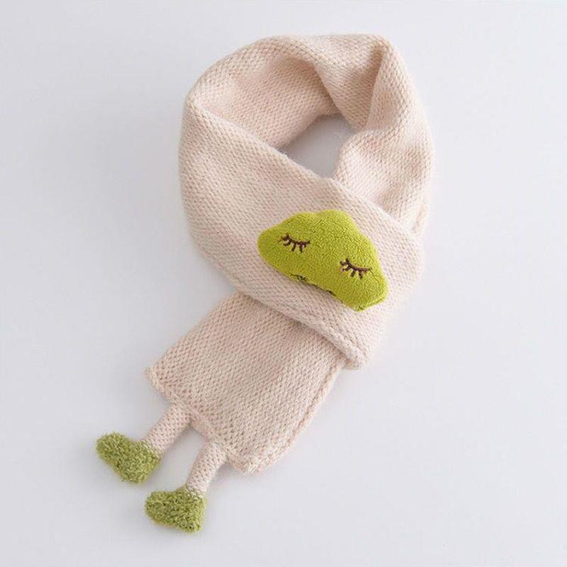 

Cute Clouds Children Scarf Cartoon Solid Color Knitted Woolen Scarves for Baby Boys Girls Winter Thick Warm Kids Neckerchief бежевый