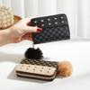 Hairball Decorative Polka Dot Printing Mini Change Bag Multi-card Space Interlayer Small Square Bag Card Bag Clutch Bag