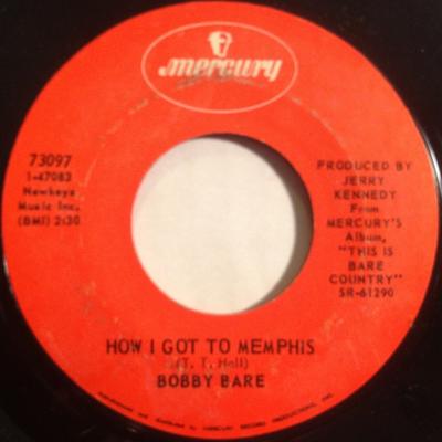 7inch Record BOBBY BARE - How I Got To Memphis / It's Freezin 73097 Mercury 1970 US Folk Used