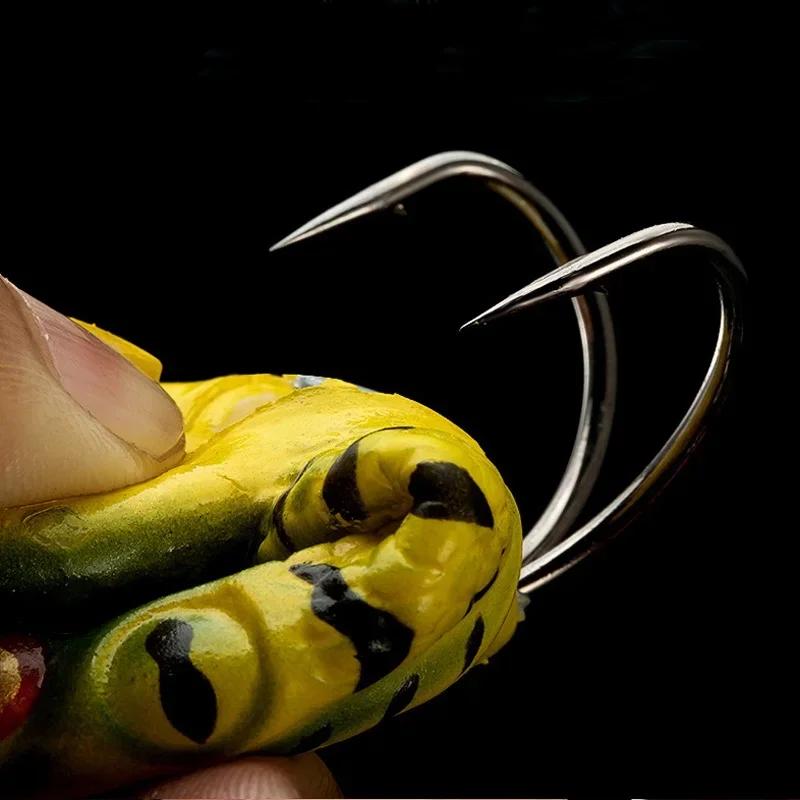 Froschköder, weicher Tubenköder aus Kunststoff mit Haken, Oberflächenköder mit weichen 3D-Augen, künstlicher, hängender Angelköder