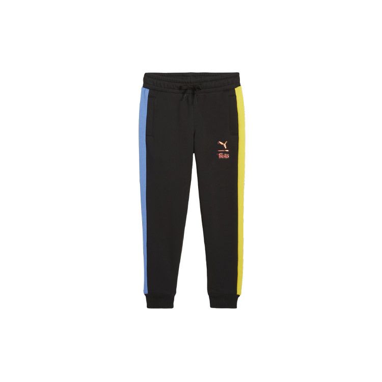 Puma X Trolls T7 Track Pants High Waist Cuffed Knit Sports Pants Kids bottoms Black 624855-01 92