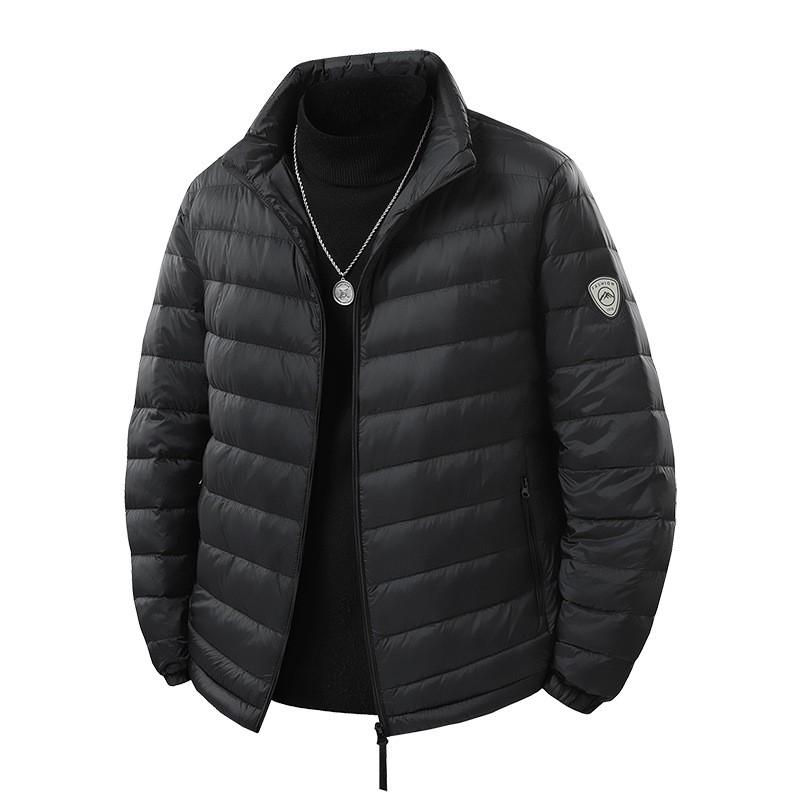 Mens Stand Collar White Duck Down Jacket Slim Casual Short Warm Winter Outerwear