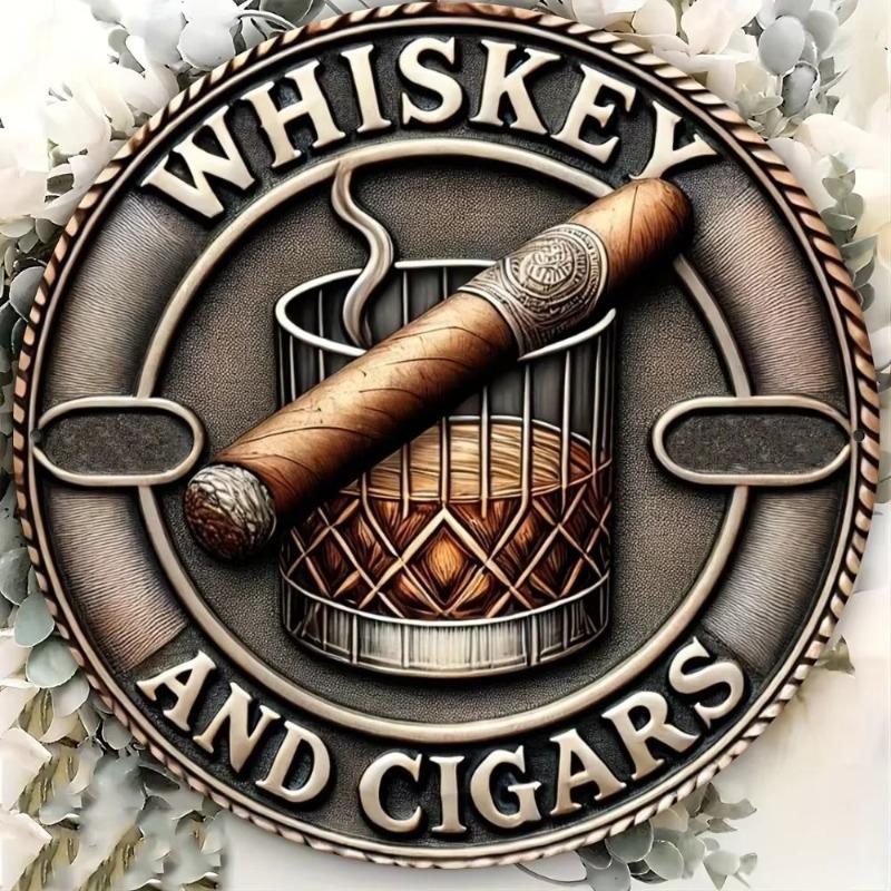 Hexenbesen Halloween Schild, Runde Aluminium Wandplakette 20x20cm